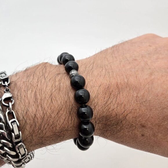 Onyx Bracelet with 10mm beads - Picture 3 of 8